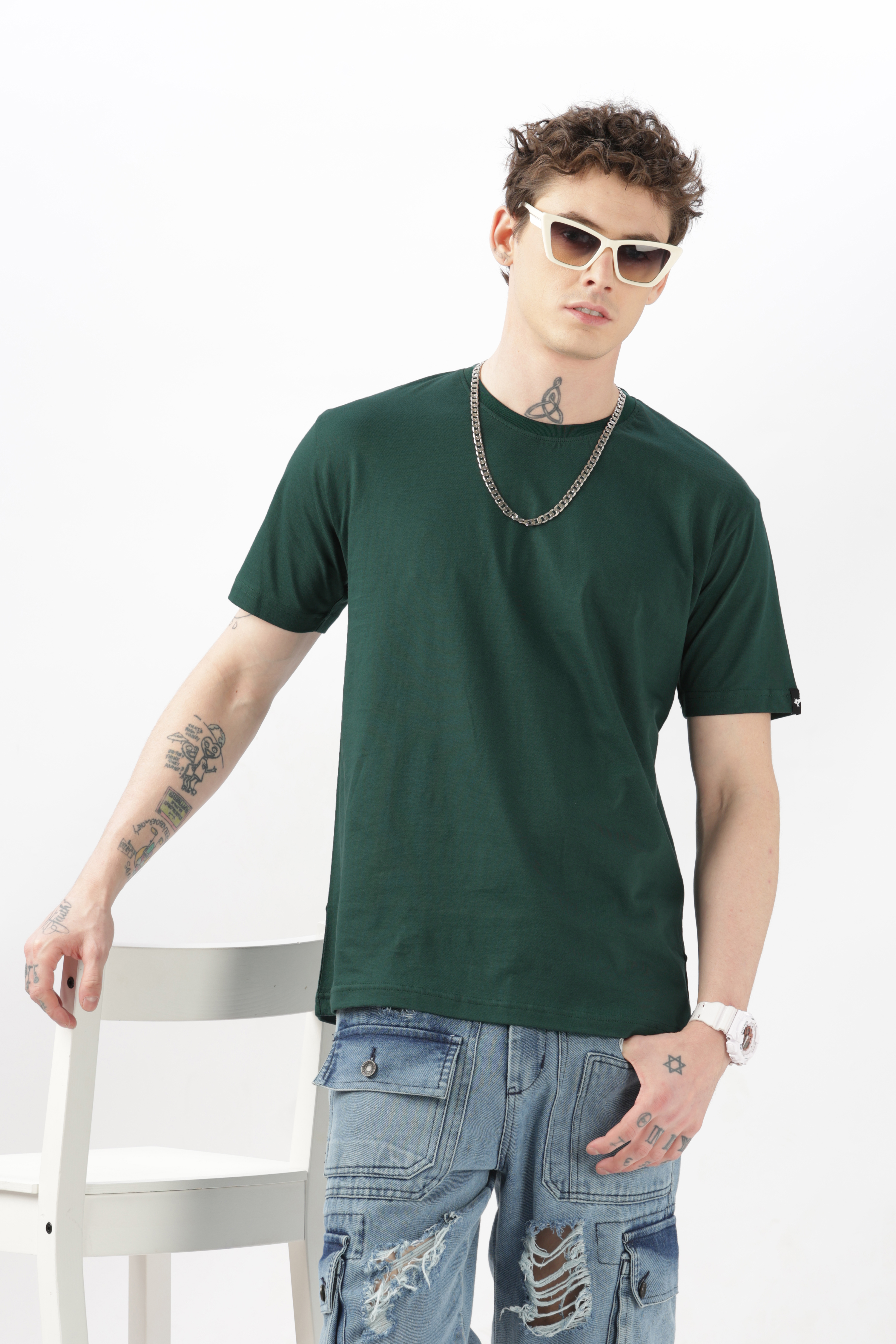 Fizzul Bottle Green T-Shirt, Cotton
